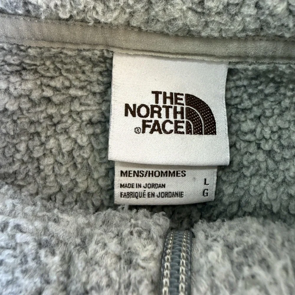 The North Face Sweatshirt Mens Large Gray Fleece 1/4 Zip Mock Neck Pullover Logo